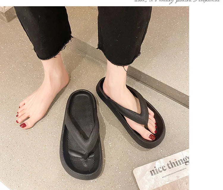 New Style Eva Flip-Flops Clamp Foot Non-Slip Outdoor Summer Soft Bottom Bathroom Couples Wear Flip-Flops Casual Platform Sandals