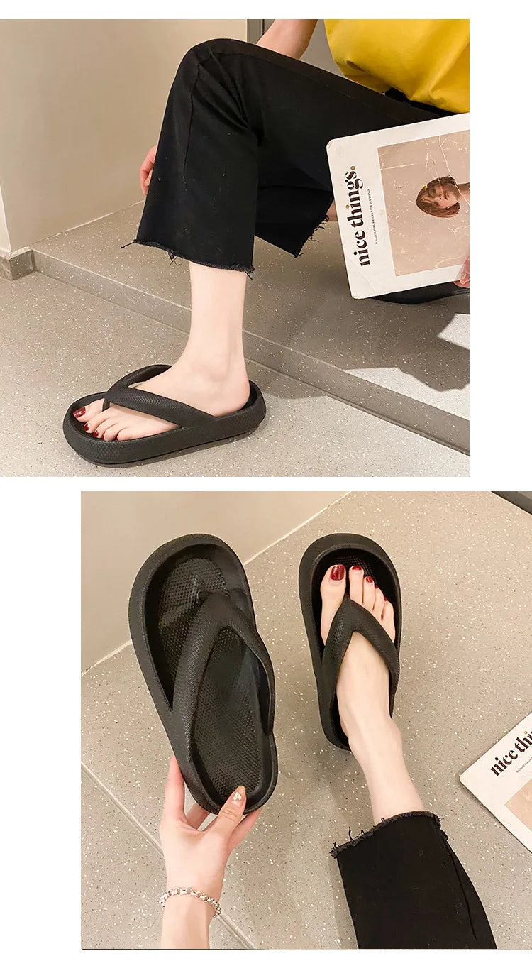 New Style Eva Flip-Flops Clamp Foot Non-Slip Outdoor Summer Soft Bottom Bathroom Couples Wear Flip-Flops Casual Platform Sandals