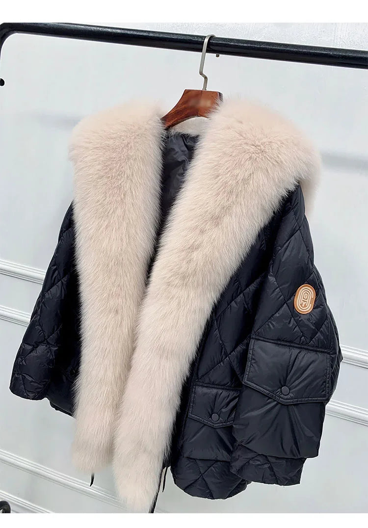 2024 Luxury Fur Collar Long Coats 2024 Women Winter Soft Warm Loose Jacket Puffer Parka Female Windproof Snow Outwear Coats