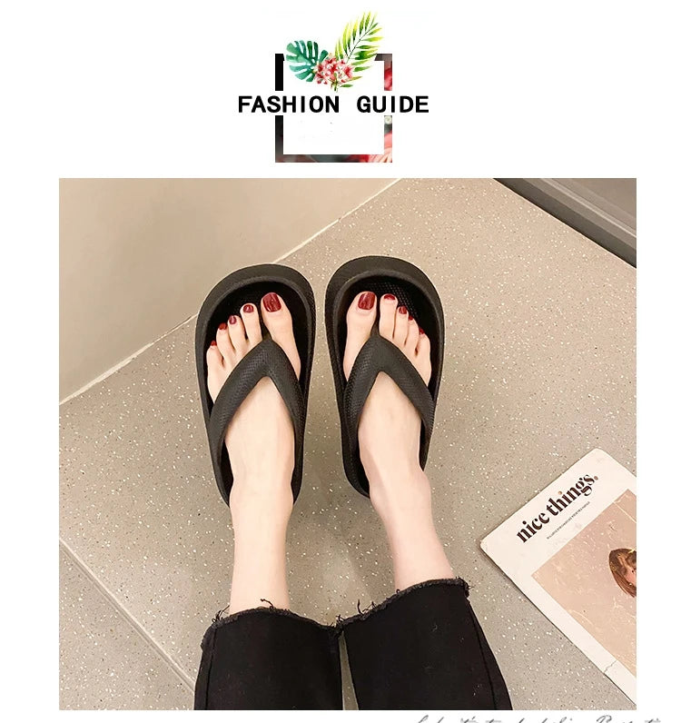 New Style Eva Flip-Flops Clamp Foot Non-Slip Outdoor Summer Soft Bottom Bathroom Couples Wear Flip-Flops Casual Platform Sandals