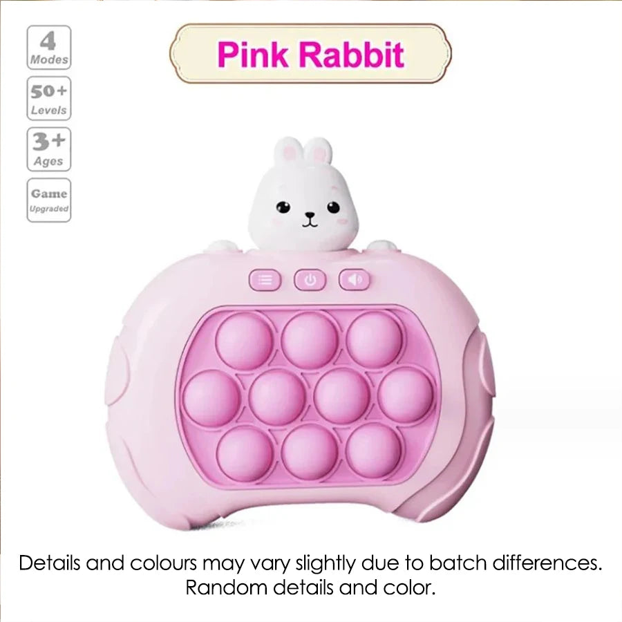 Pink Rabbit Electronic Push Pop Game – Pro Super Bubble Pop Light Up Antistress Fidget Toy for Kids & Adults, Birthday Gift