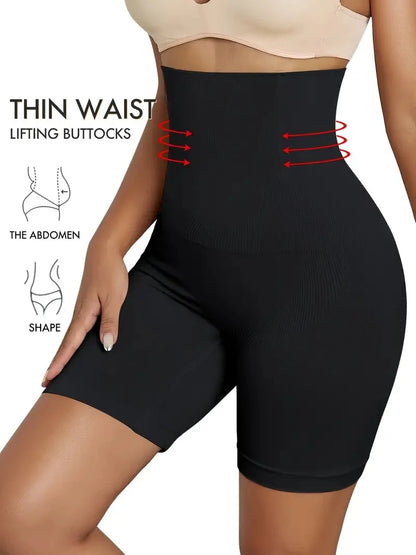Thigh Black High Waist Shaping Control Panties – Tummy Control & Butt Lifting Shapewear Shorts