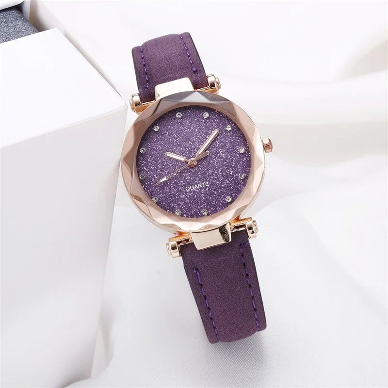 WOKAI high quality fashion casual ladies strap Quartz watch Student girl glow-in-the-dark waterproof clock retro