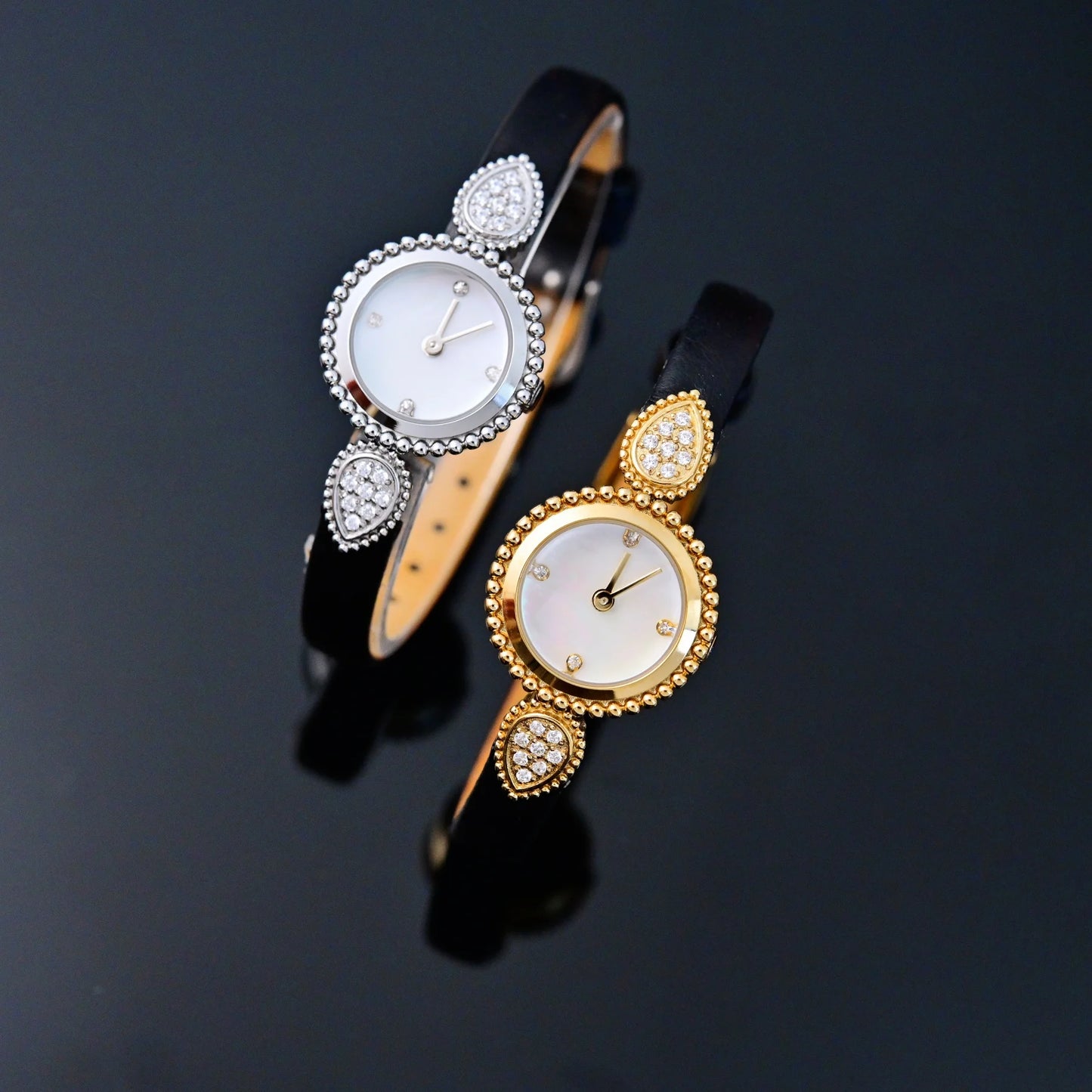 High quality 2024 new women's watch gold bracelet watch retro fashion diamonds small lovers Genuine Leather