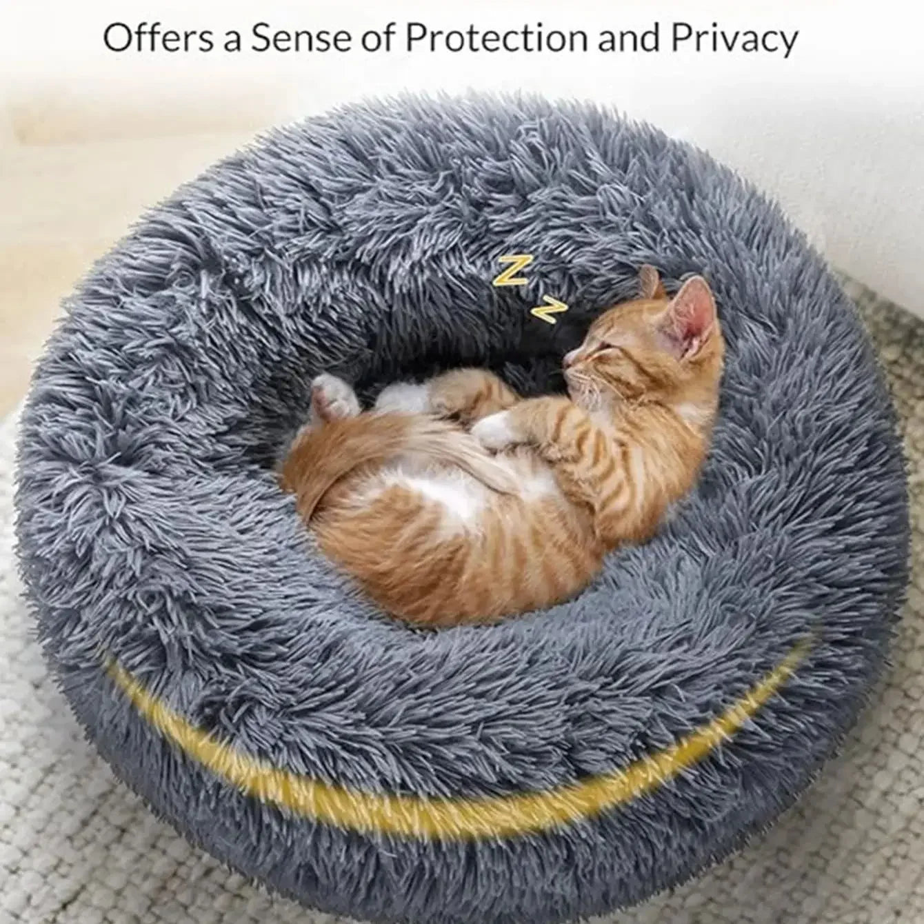Round Plush Pet Bed – 6 Sizes (40–90 cm) for Large & Medium Dogs, Super Soft Cat Bed, Winter Warm Dog House