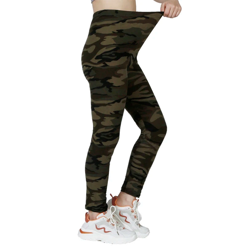 Camouflage Gray Green WOMEN'S Casual Sports Leggings 9%