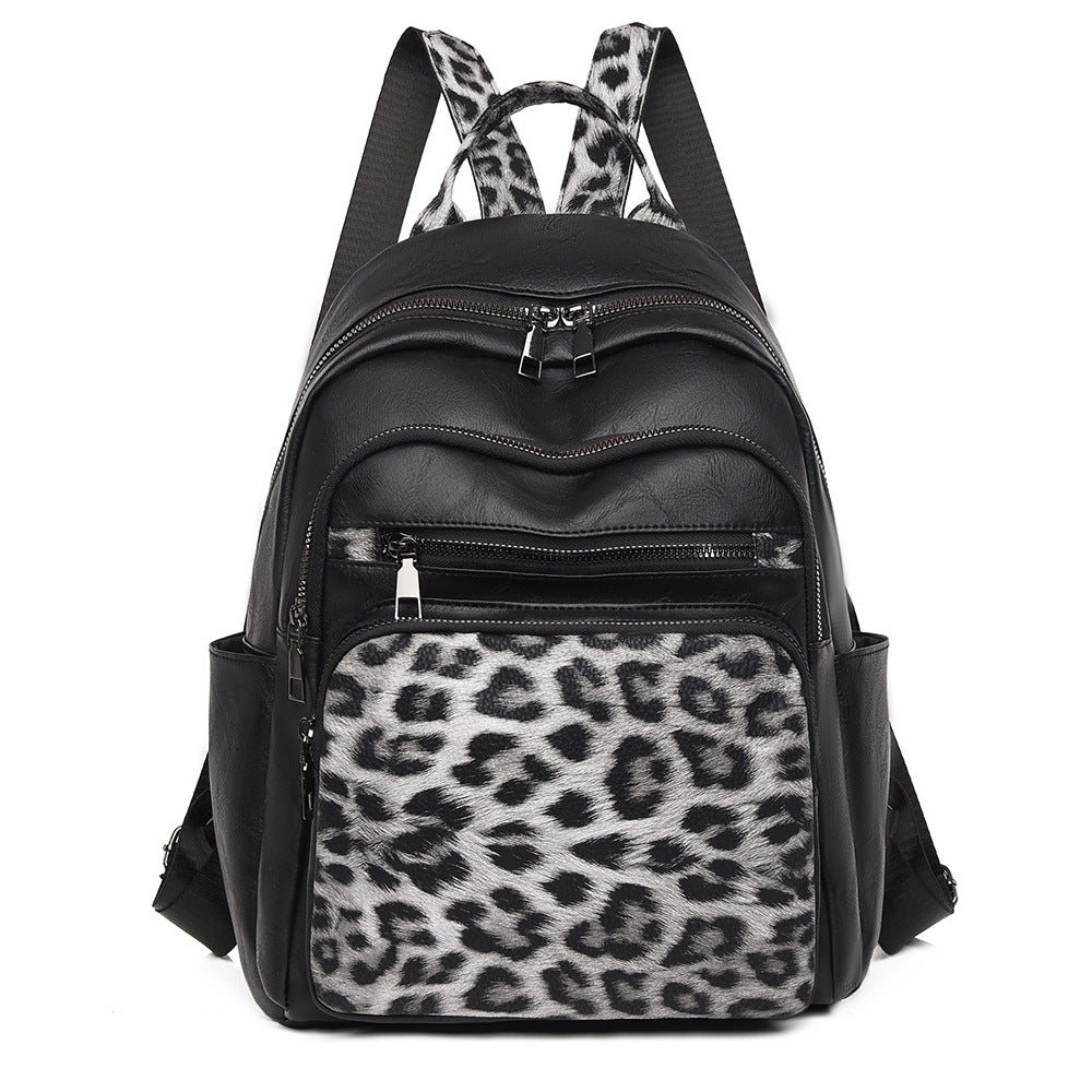 Black Large Capacity Retro Backpack – Stylish Travel & Casual Bag