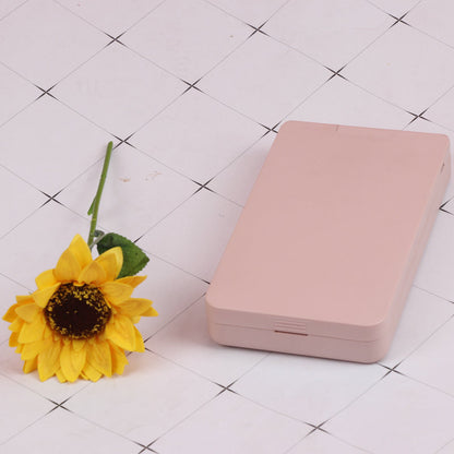 Pink Without Brush Foldable Rotating LED Cosmetic Mirror – Travel-Friendly Vanity Mirror