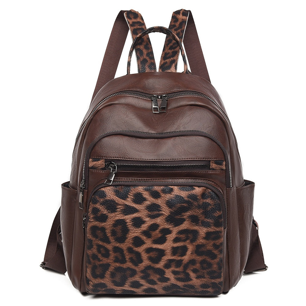 Coffee Large Capacity Retro Backpack – Stylish Travel & Casual Bag