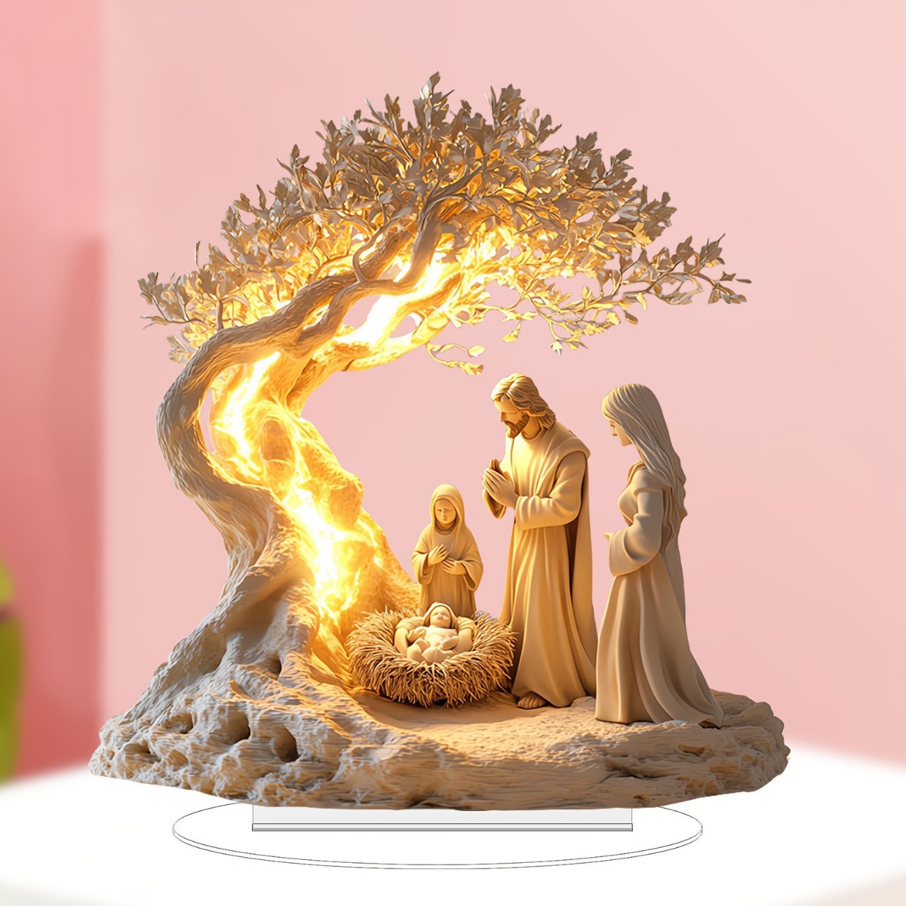 Jesus Tree of Life Acrylic Decorative Ornament – Christian Home & Office Decor