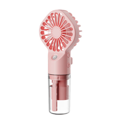 F3 Spray Fan Pink Hand held Spray Fan Portable Handheld Mist Spray Fan, USB Rechargeable, 4-Speed Cooling