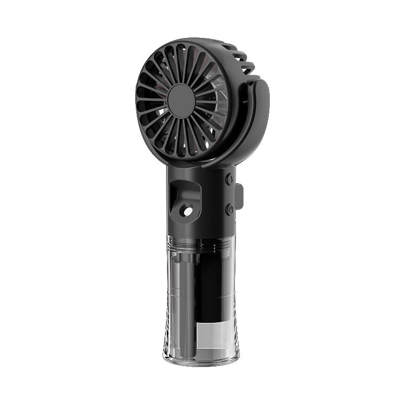 F4 Spray Fan Black Hand held Spray Fan Portable Handheld Mist Spray Fan, USB Rechargeable, 4-Speed Cooling