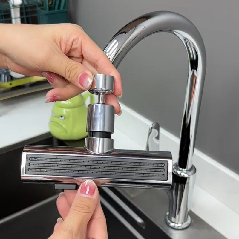 Kitchen Faucet Waterfall Nozzle – Splash-Proof, Rotating Bubbler & Extension
