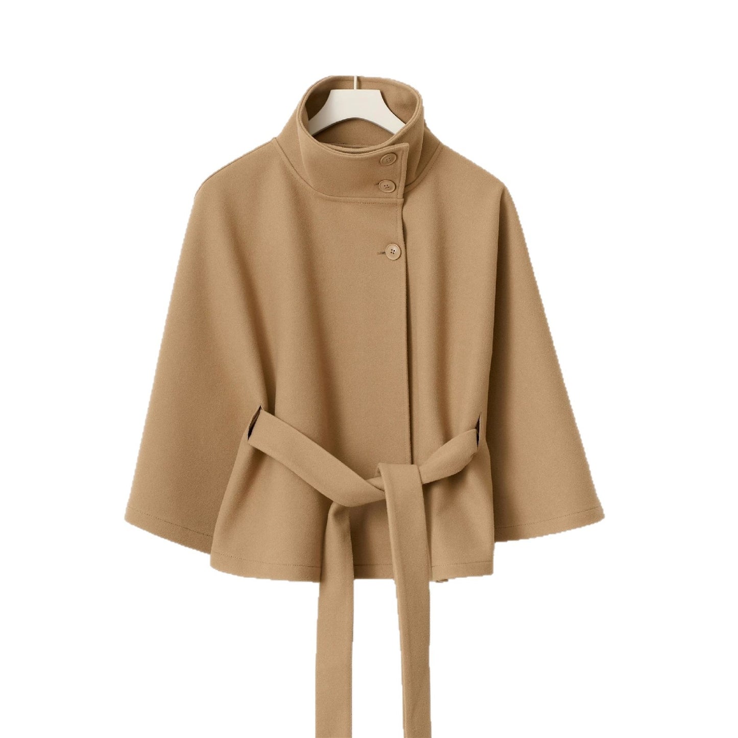 Women’s Stand-Collar Solid Color Trench Coat