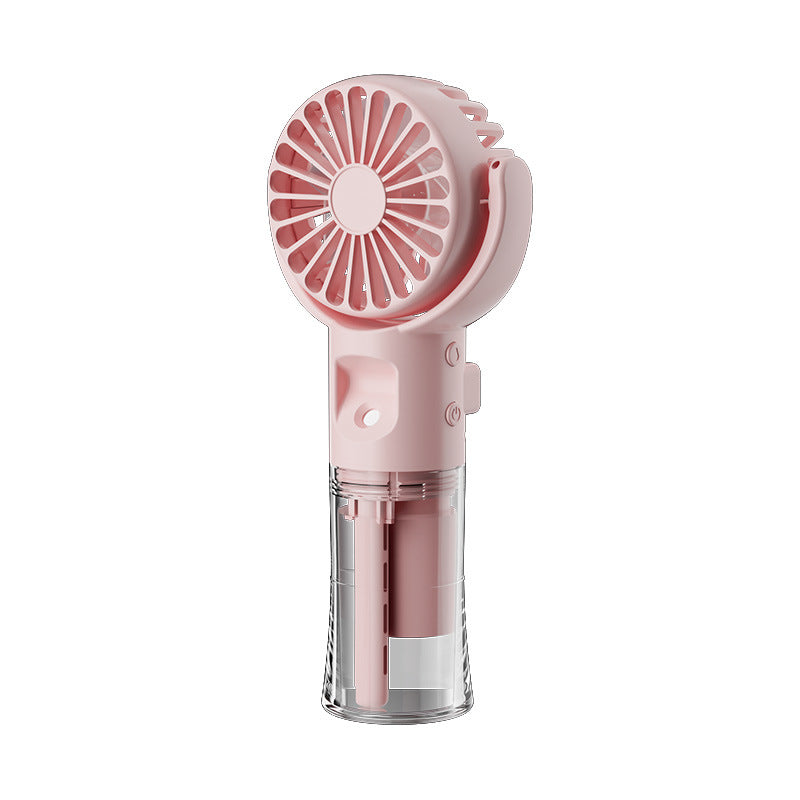 F4 Spray Fan Pink Hand held Spray Fan Portable Handheld Mist Spray Fan, USB Rechargeable, 4-Speed Cooling