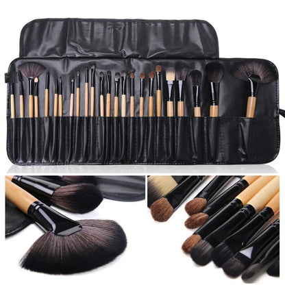 24-Piece Professional Makeup Brush Set – Cosmetic Brushes for Eyes, Eyebrows, Powder & Foundation