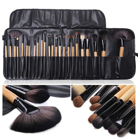 24-Piece Professional Makeup Brush Set – Cosmetic Brushes for Eyes, Eyebrows, Powder & Foundation