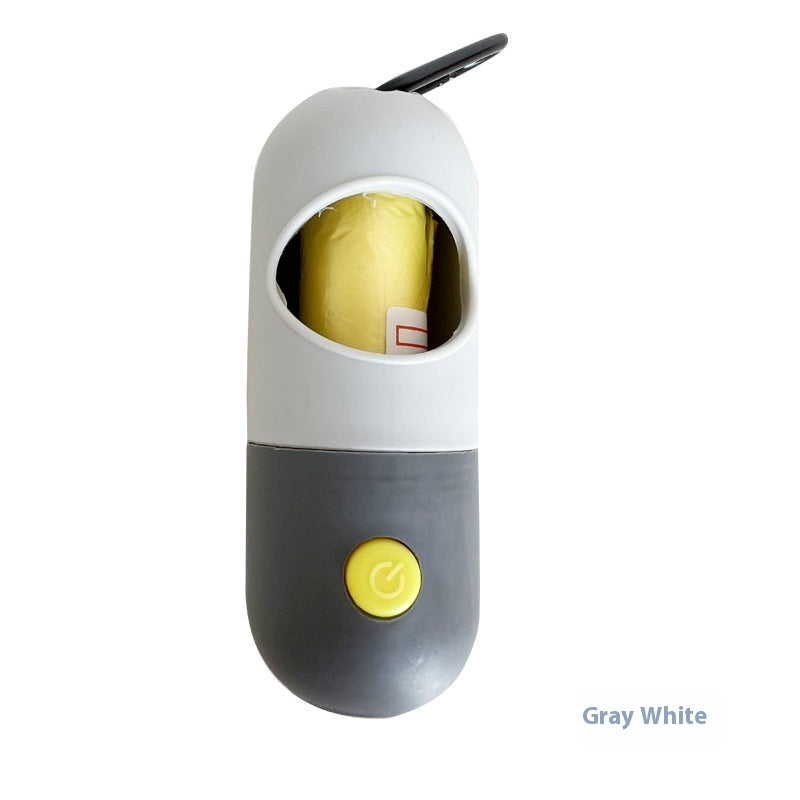 Gray Gray Dog & Cat Poop Bag Dispenser with LED Light – Pet Waste Bag Holder