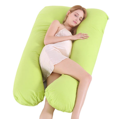 Green U-Shaped Pregnancy Pillow for Sleeping – Ice Silk Cooling Maternity Support Pillow for Comfort