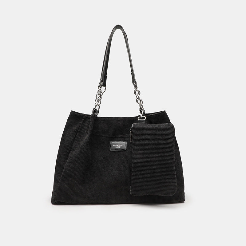 Women’s Corduroy Tote Bag – Fashionable High-Capacity Commuter Bag