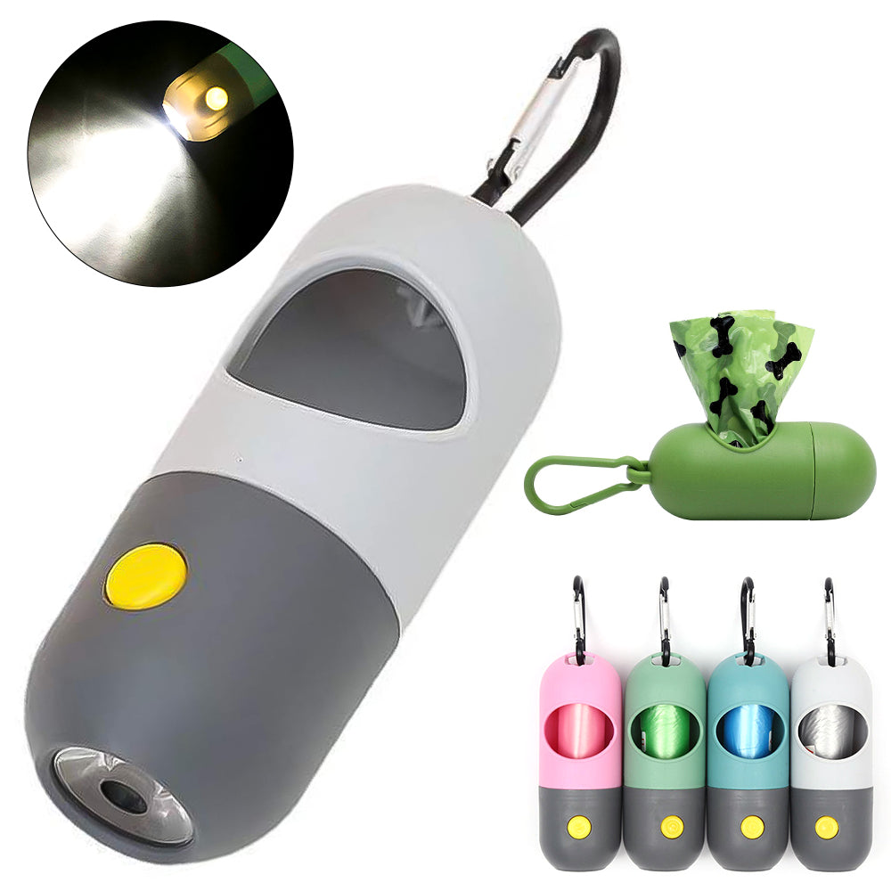 Dog & Cat Poop Bag Dispenser with LED Light – Pet Waste Bag Holder