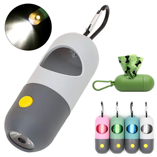 Dog & Cat Poop Bag Dispenser with LED Light – Pet Waste Bag Holder