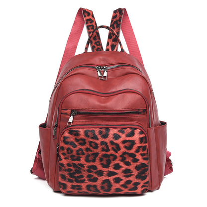 Red Large Capacity Retro Backpack – Stylish Travel & Casual Bag