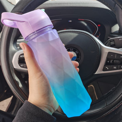 Purple and blue gradient geometric Large Capacity Spray Water Bottle – Outdoor, Sports & Travel Drinkware