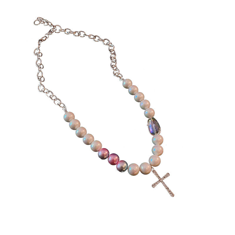 Diamond Cross Pearl Necklace – Elegant Faith Jewelry