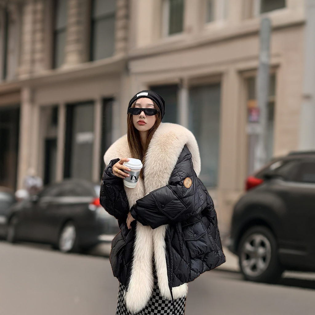 2024 Luxury Fur Collar Long Coats 2024 Women Winter Soft Warm Loose Jacket Puffer Parka Female Windproof Snow Outwear Coats