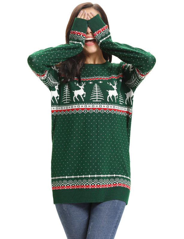 Green Casual/ Comfortable And Warm Christmas Sweater