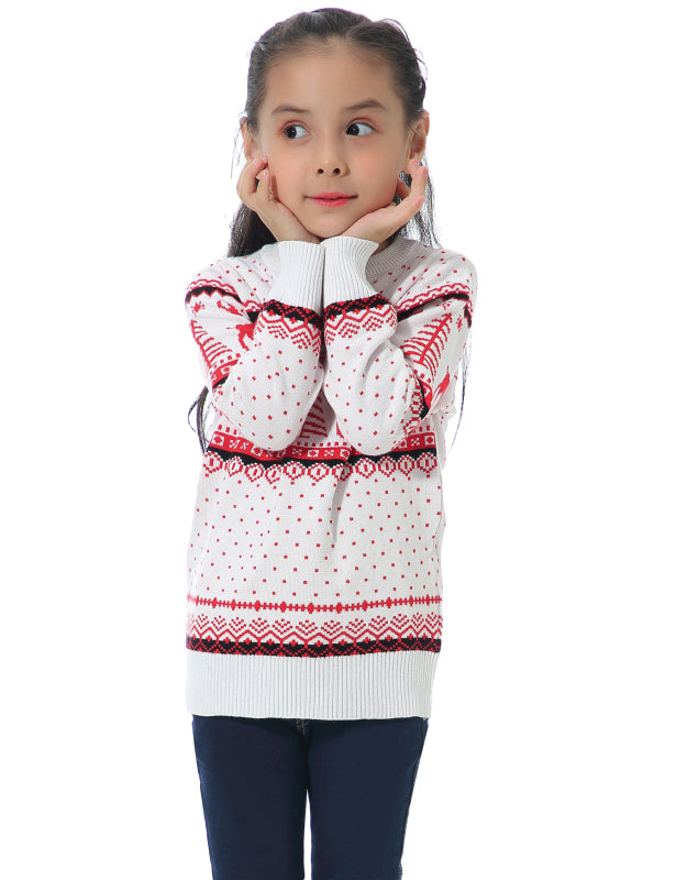 Kids White 8Y Casual/ Comfortable And Warm Christmas Sweater