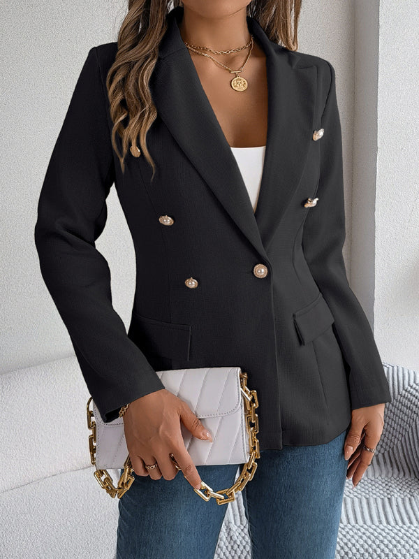 Long-sleeved double-breasted blazer jacket