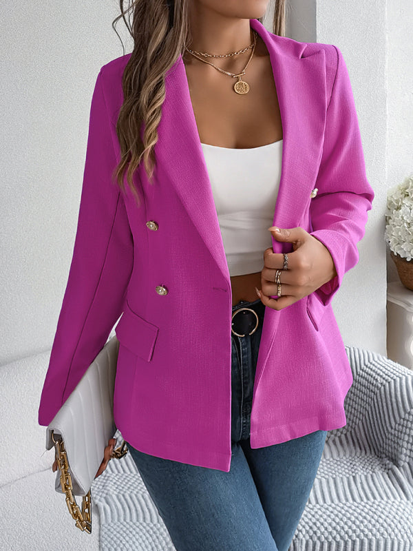 Long-sleeved double-breasted blazer jacket