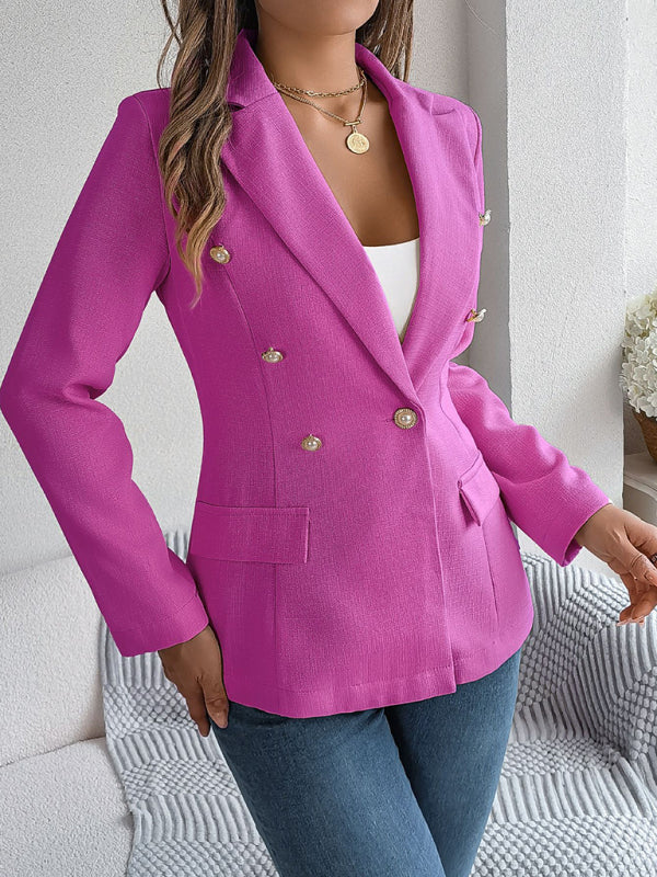 Long-sleeved double-breasted blazer jacket